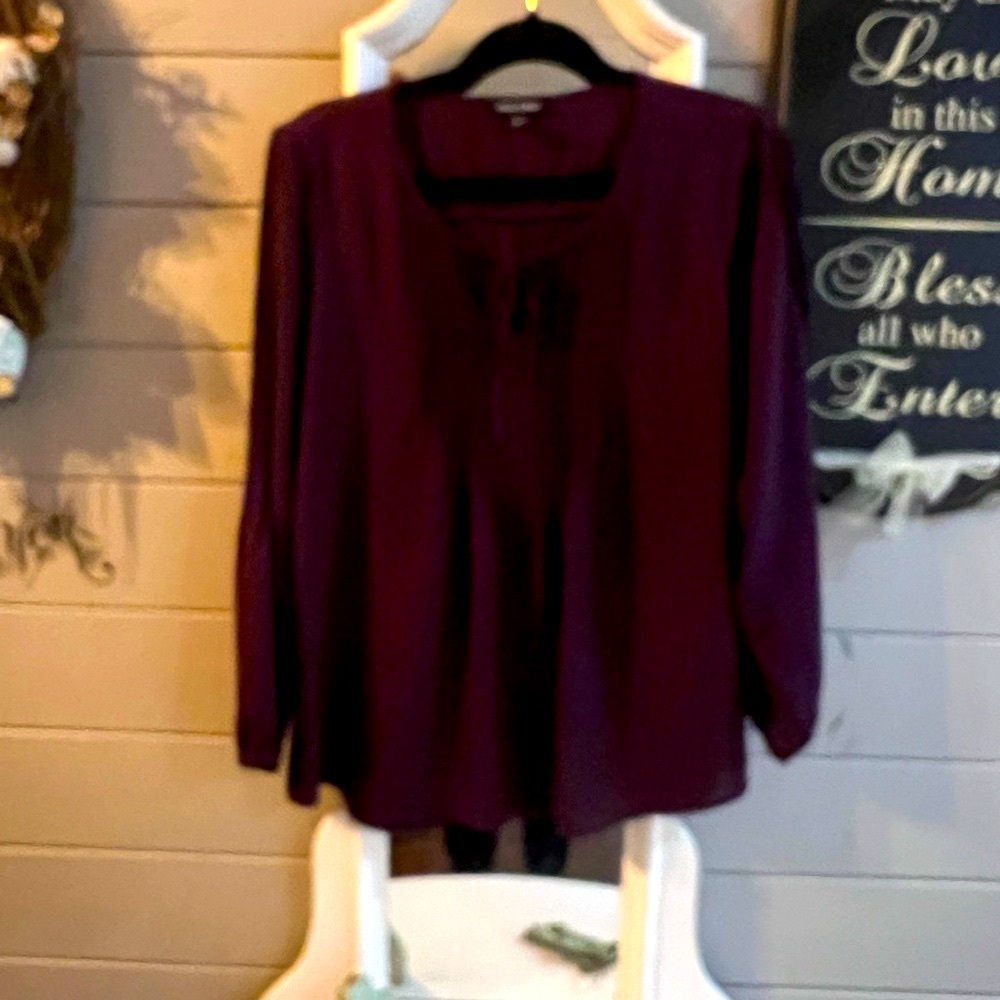 Roz & Ali Petite Purple Blouse